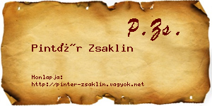 Pintér Zsaklin névjegykártya